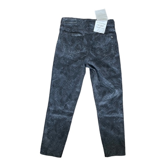 rag & bone Nina‎ High-Rise Cigarette Black Cropped Coated 27 Jeans - Picture 8 of 11